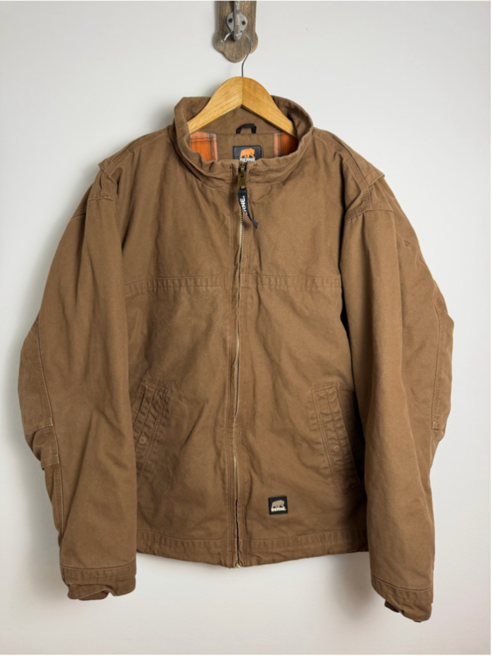 Berne XL Heartland Brown Duck Flannel Lined Work Jacket